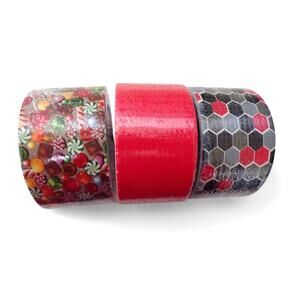 Decorative Duct Tape Lot Candy Red Hexagons 1.89" Wide x 15 Ft Red 10 Yds